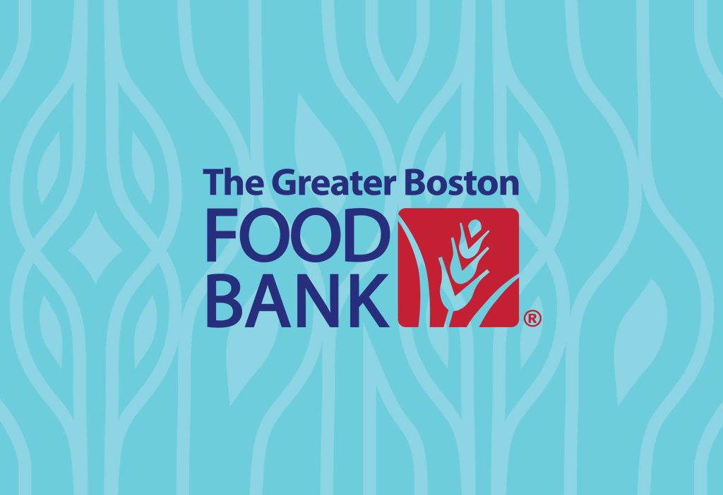 The Greater Boston Food Bank Logo on a blue background